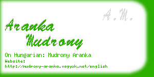 aranka mudrony business card